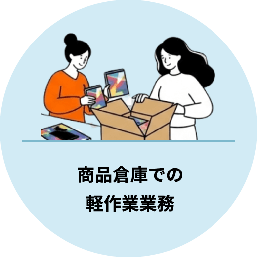 商品倉庫での軽作業業務
