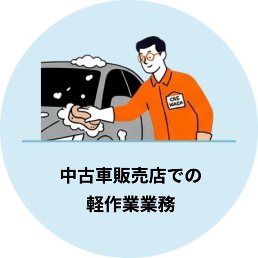 中古車販売店での軽作業業務